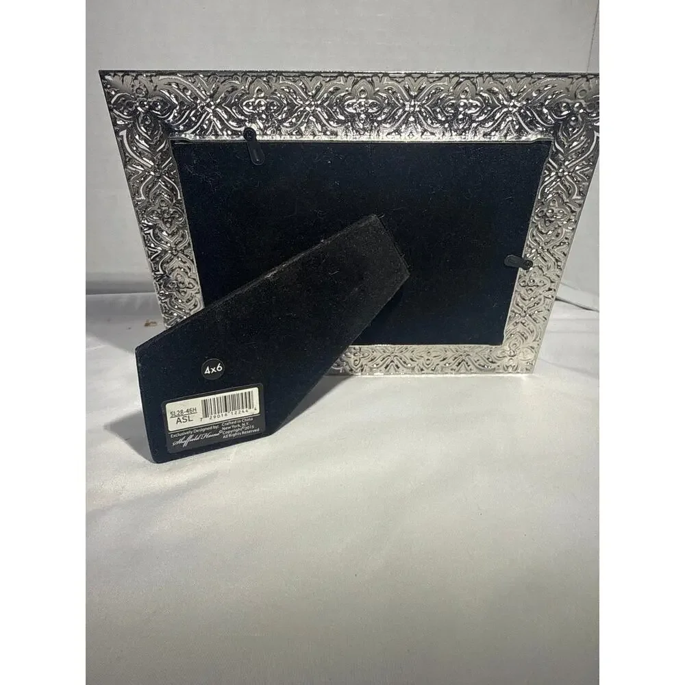 Sheffield Home 4x6 Picture Frame Ornate Silver Tone Rhinestone Filigree